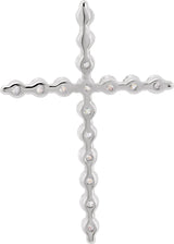 14K White 1/5 CTW Natural Diamond Cross Pendant