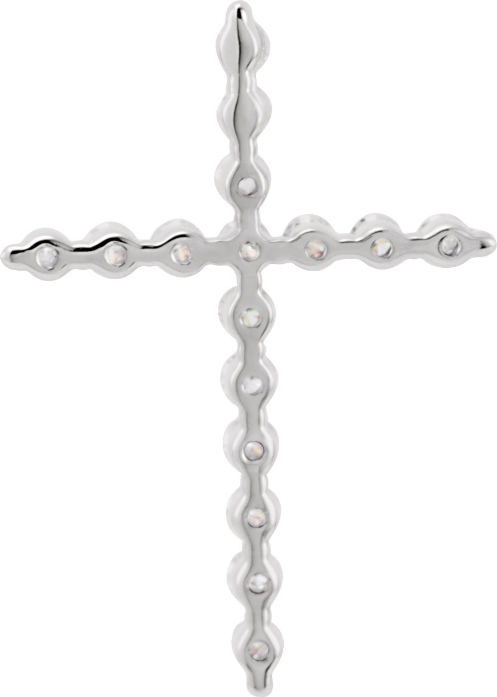 14K White 1/5 CTW Lab-Grown Diamond Cross Pendant