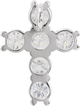14K White Gold 1 3/8 CTW Natural Diamond Cross Pendant