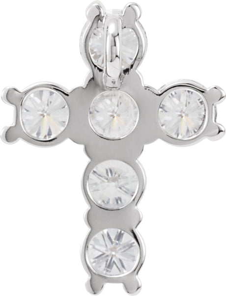 14K White Gold 1 3/8 CTW Natural Diamond Cross Pendant