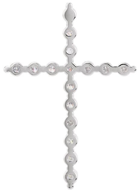 14K White Gold 5/8 CTW Natural Diamond Cross Pendant