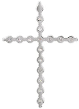 14K White Gold 5/8 CTW Natural Diamond Cross Pendant