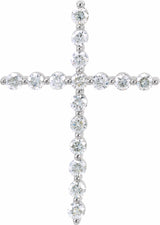 14K White 5/8 CTW Natural Diamond Cross Pendant