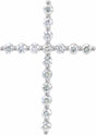 14K White 5/8 CTW Natural Diamond Cross Pendant