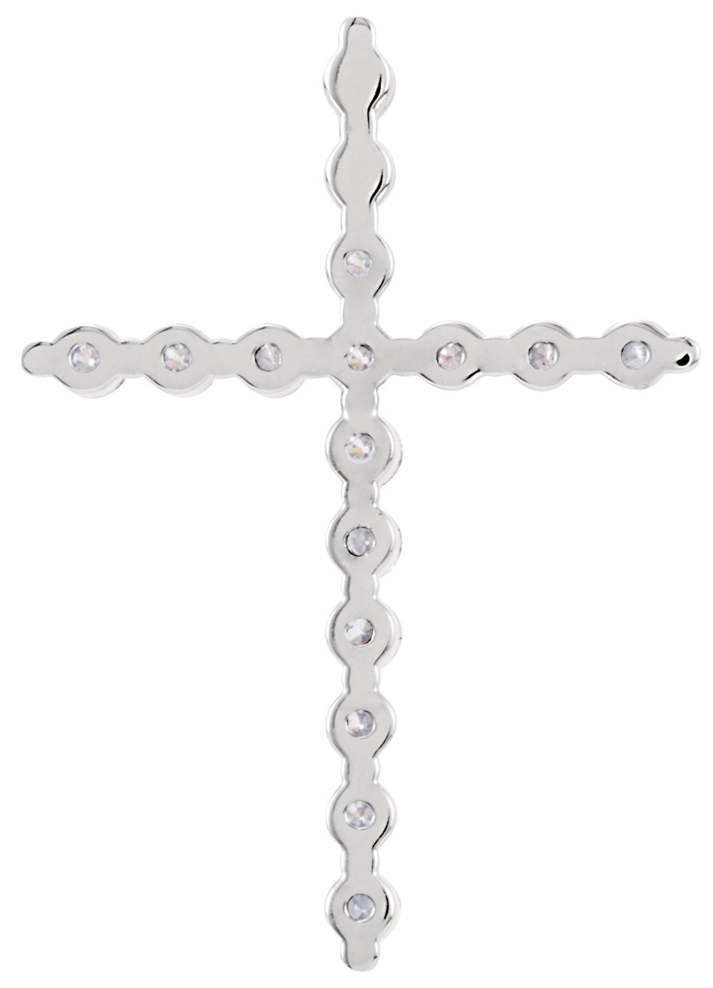 14K White 1/3 CTW Natural Diamond Cross Pendant