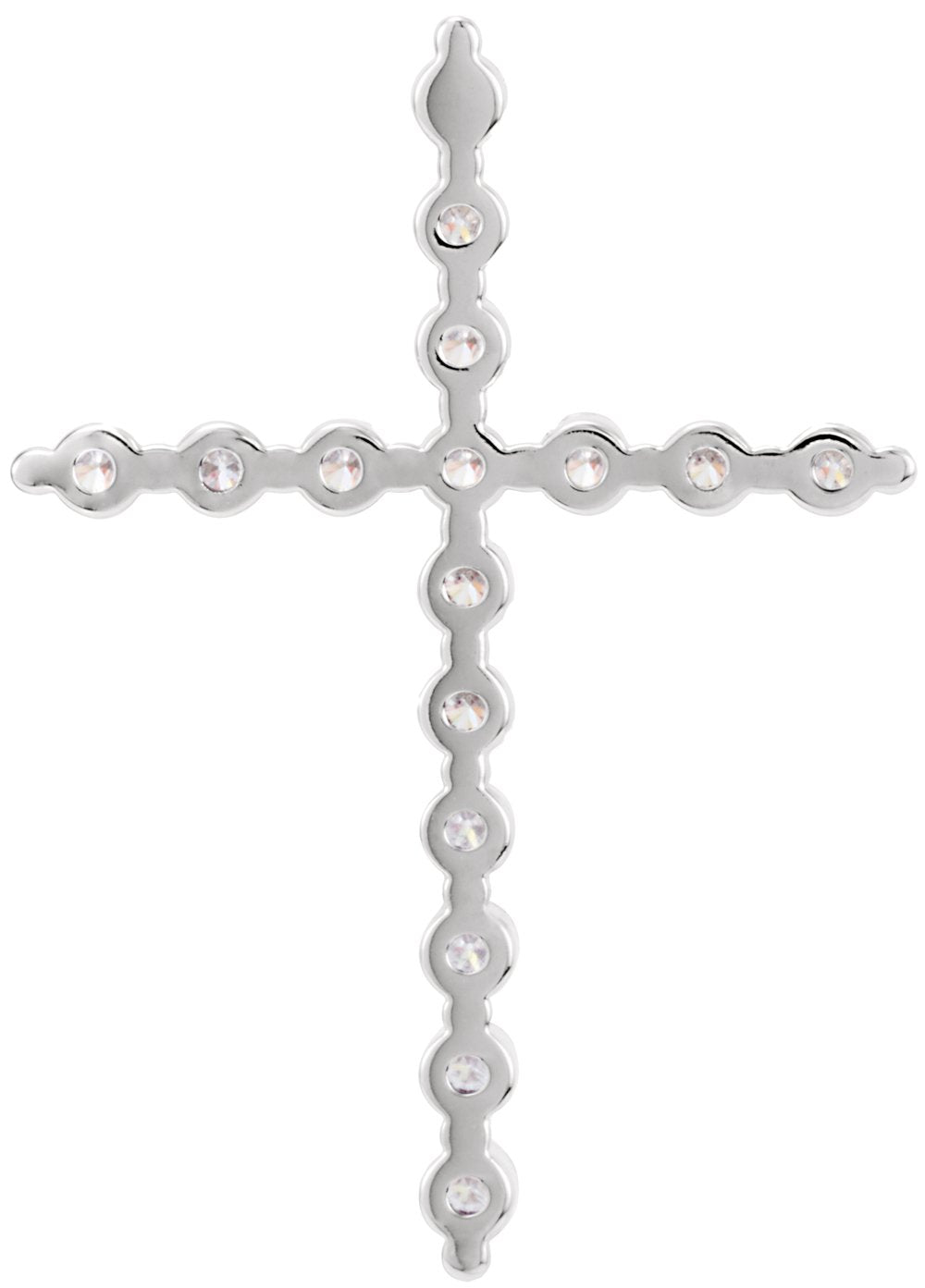 14K White 1  CTW Natural Diamond Cross Pendant