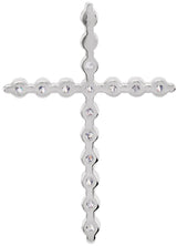 14K White 1/2 CTW Natural Diamond Cross Pendant