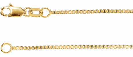 14K Yellow Gold 1 mm Box 7" Chain