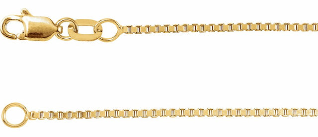 14K Yellow 1 mm Box 24" Chain