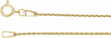 14K Yellow Gold 1 mm Wheat 20" Chain