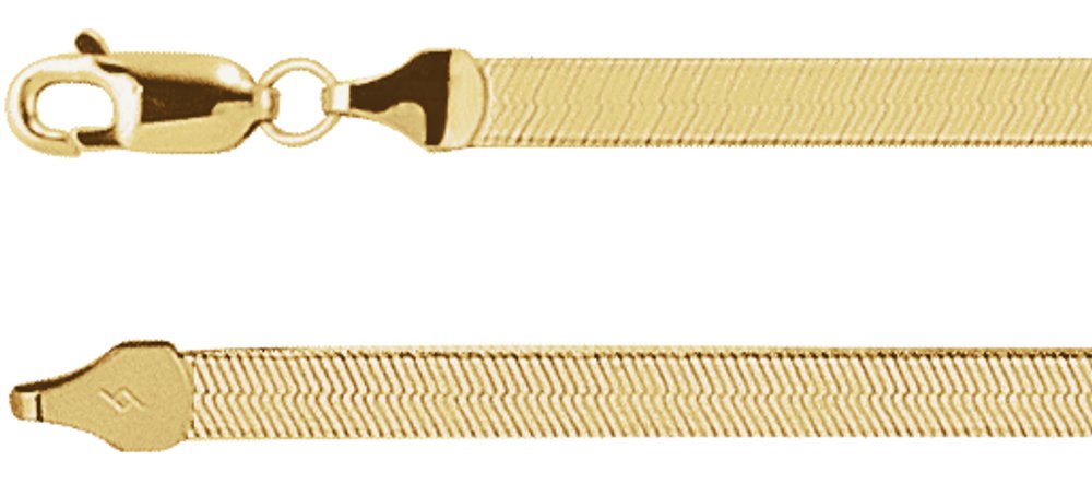 14K Yellow Gold 3.8 mm Flexible Herringbone 20" Chain
