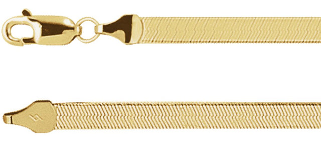 14K Yellow Gold 3.8 mm Flexible Herringbone 16" Chain
