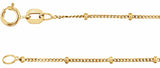 14K Yellow 1 mm Beaded Curb 16" Chain