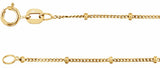 14K Yellow Gold 1 mm Beaded Curb 24" Chain
