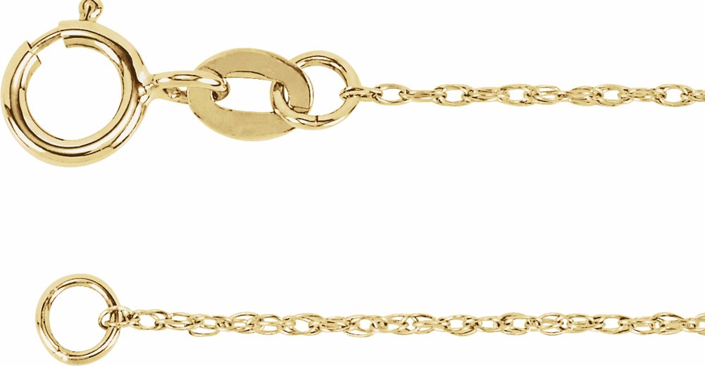 10K Yellow Gold 1 mm Rope 20" Chain
