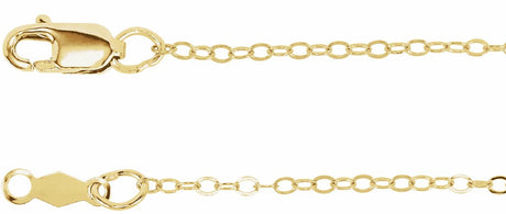14K Yellow Gold 1.3 mm Flat Cable 7" Cable 