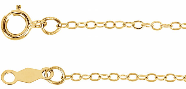 14K Yellow Gold 1.3 mm Flat Cable 24" Chain