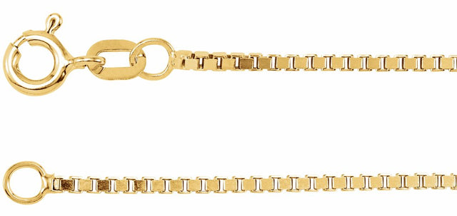 14K Yellow 1.3 mm Diamond-Cut Box 16" Chain