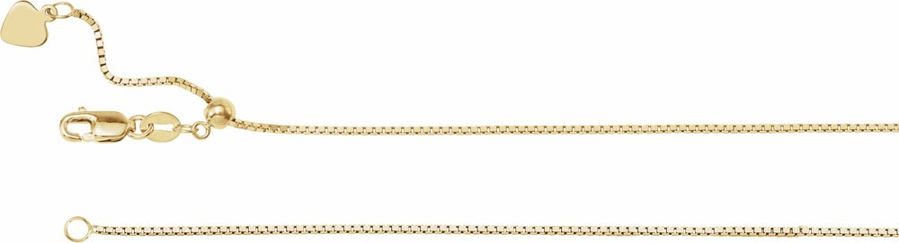 14K Yellow Gold .85 mm Adjustable Box 16-22" Chain