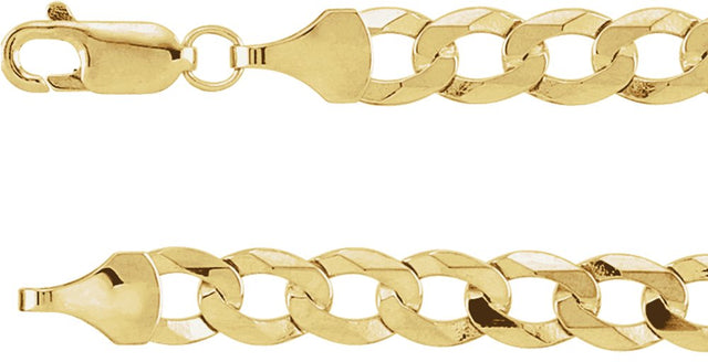 14K Yellow Gold 5.8 mm Curb 7" Chain 
