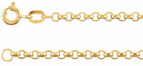 14K Yellow Gold 2.5 mm Hollow Diamond-Cut Rolo 16" Chain
