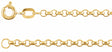 14K Yellow Gold 2.5 mm Hollow Diamond-Cut Rolo 7" Chain 