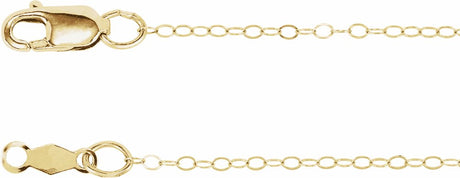 14K Yellow Gold 1 mm Flat Cable 18" Chain