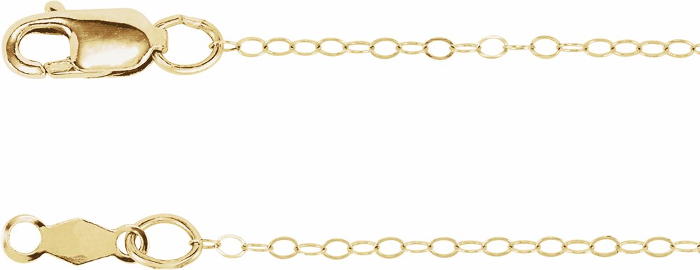 14K Yellow Gold 1 mm Flat Cable 20" Chain