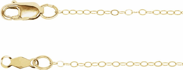 14K Yellow Gold 1 mm Flat Cable 20" Chain