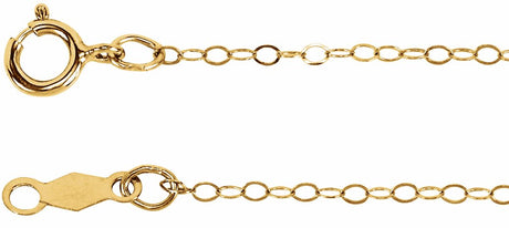 14K Yellow Gold 1 mm Flat Cable 18" Chain