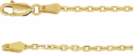 14K Yellow Gold 2 mm Diamond-Cut Cable 7" Chain
