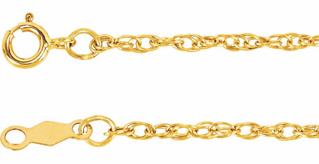 14K Yellow 1.5 mm Rope 18" Chain