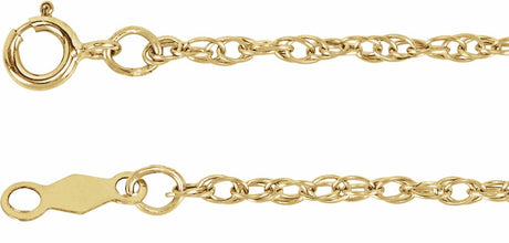 14K Yellow Gold 1.5 mm Rope 20" Chain