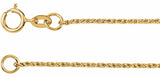 14K Yellow 1 mm Twisted Wheat 18" Chain