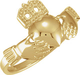 14K Yellow Gold 14x12 mm Claddagh Band