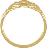 14K Yellow Gold 14x12 mm Claddagh Band