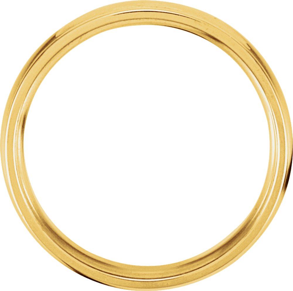 14K Yellow Gold 6 mm Grooved Comfort-Fit Half Round Band Size 10.5