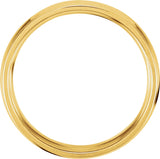 14K Yellow Gold 6 mm Grooved Comfort-Fit Half Round Band Size 10.5