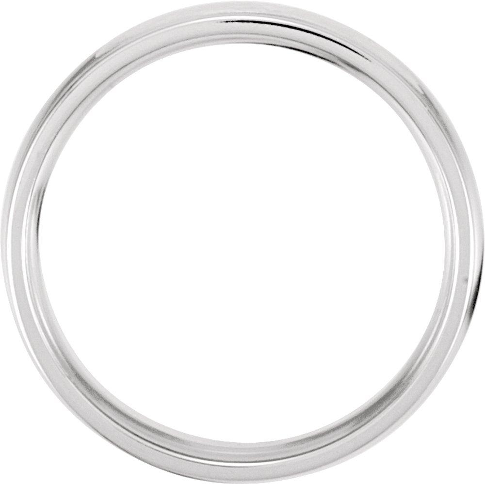 14K White/Rose/White Gold 6 mm Grooved Comfort-Fit Half Round Band Size 10