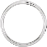 14K White/Rose/White Gold 6 mm Grooved Comfort-Fit Half Round Band Size 10