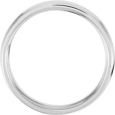 14K White/Rose/White Gold 6 mm Grooved Comfort-Fit Half Round Band Size 10