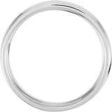 14K White/Rose/White Gold 6 mm Grooved Comfort-Fit Half Round Band Size 10