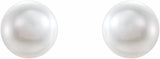 14K Yellow Gold Cultured White Akoya Pearl Earrings