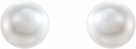 14K Rose Gold Cultured White Akoya Pearl Earrings