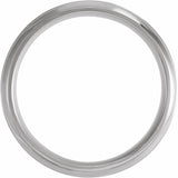 14K X1 White 8 mm Grooved Beveled-Edge Band Size 10