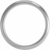 10K White Gold 6 mm Beveled-Edge Grooved Comfort-Fit Half Round Band Size 11.5
