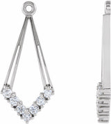 14K White 1/4 CTW Natural Diamond Earring Jackets