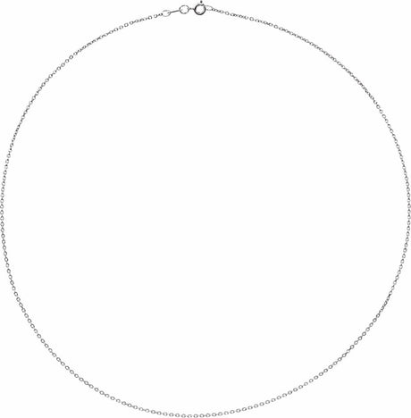 10K White Gold 1 mm Cable 18" Chain