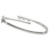 14K White 5/8 CTW Natural Diamond Bangle 6 1/2" Bracelet