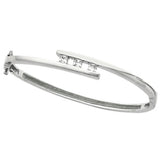 14K White Gold 5/8 CTW Natural Diamond Bangle 6 1/2" Bracelet   